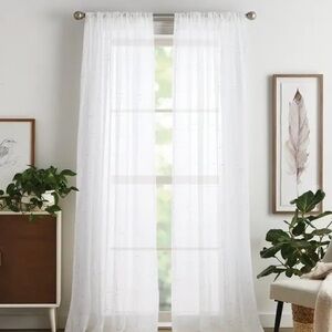 DKNY Sheer White Window Curtain Panels 96”- Home Accents